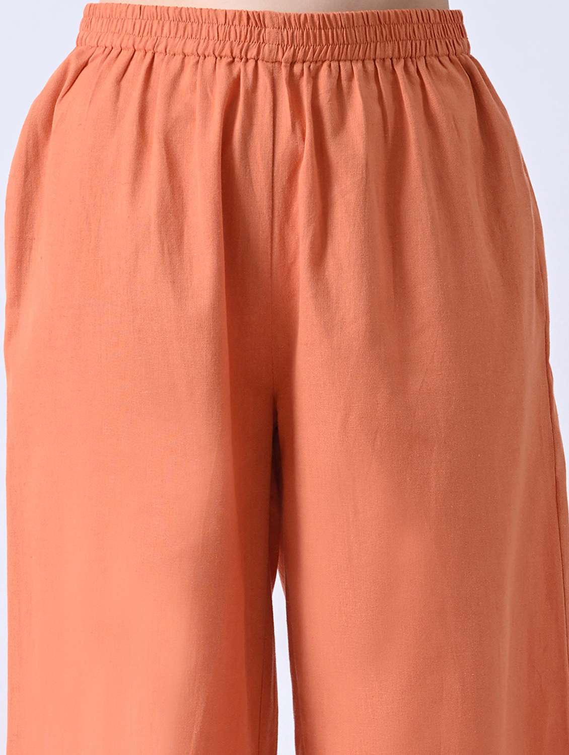 orange cotton top and palazzos set coord - 22580499 -  Standard Image - 5
