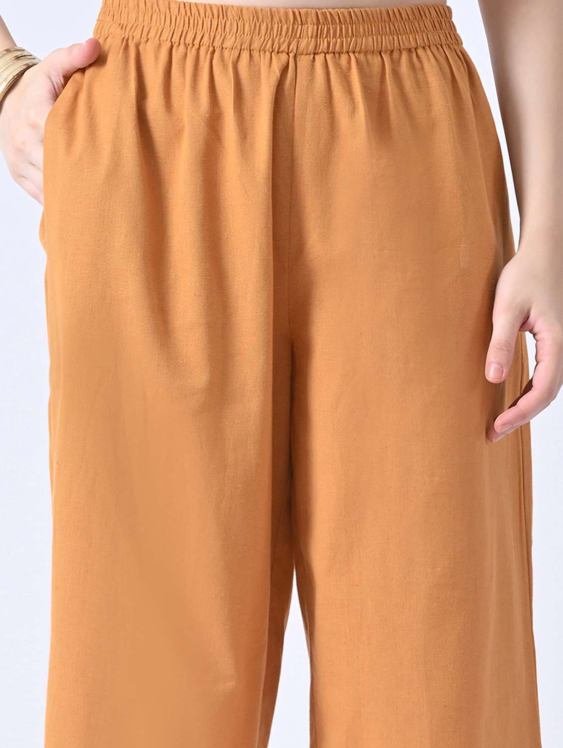 orange cotton top and palazzos set coord - 22580505 -  Standard Image - 5