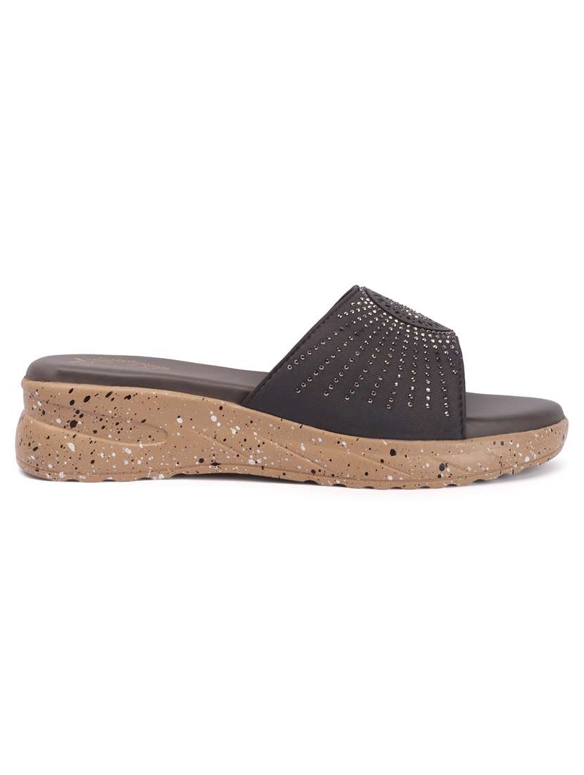 women embellished slip on wedges - 22580576 -  Standard Image - 3