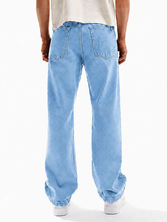 men plain mid rise full length baggy jeans - 22580681 -  Standard Image - 3