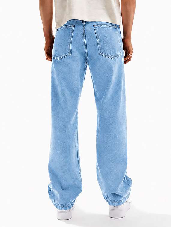 men slash knee mid rise full length baggy jeans - 22580682 -  Standard Image - 3