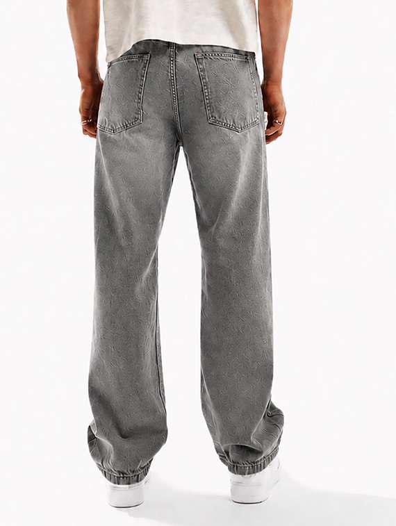 men washed mid rise full length baggy jeans - 22580685 -  Standard Image - 3