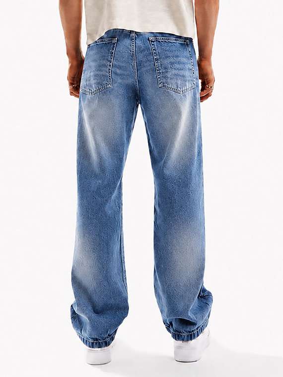 men washed mid rise full length baggy jeans - 22580686 -  Standard Image - 3