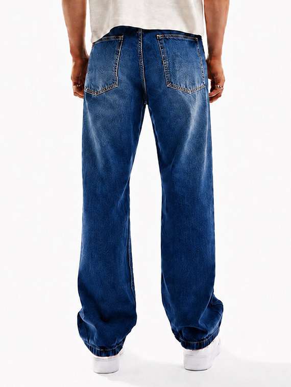 men washed mid rise full length baggy jeans - 22580687 -  Standard Image - 3