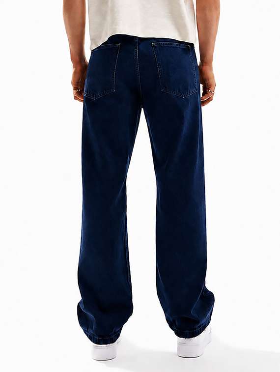 men plain mid rise full length baggy jeans - 22580688 -  Standard Image - 3