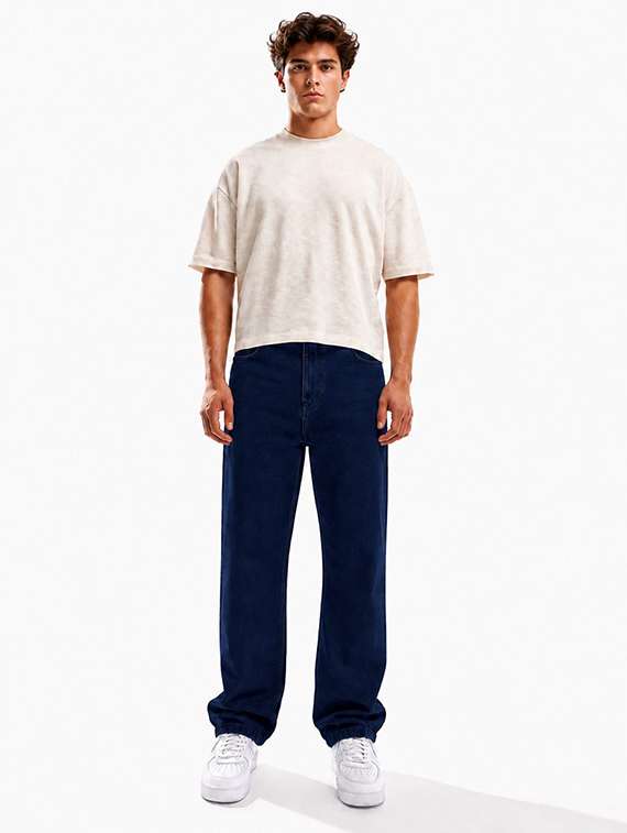men plain mid rise full length baggy jeans - 22580688 -  Standard Image - 5