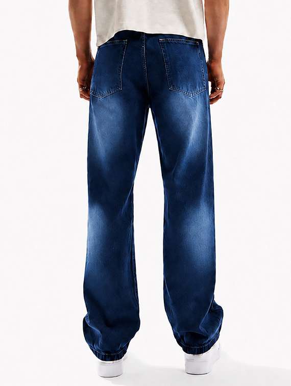 men washed mid rise full length baggy jeans - 22580690 -  Standard Image - 3