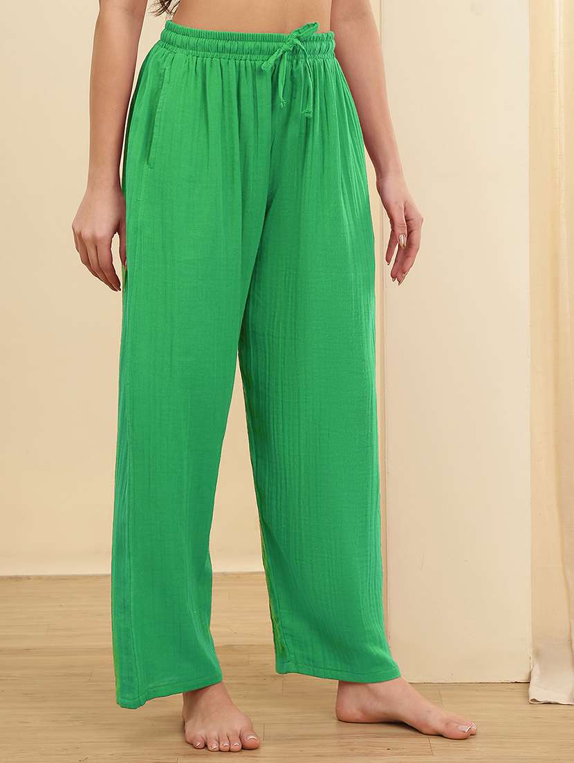 women solid mid rise regular fit pajama - 22580708 -  Standard Image - 3
