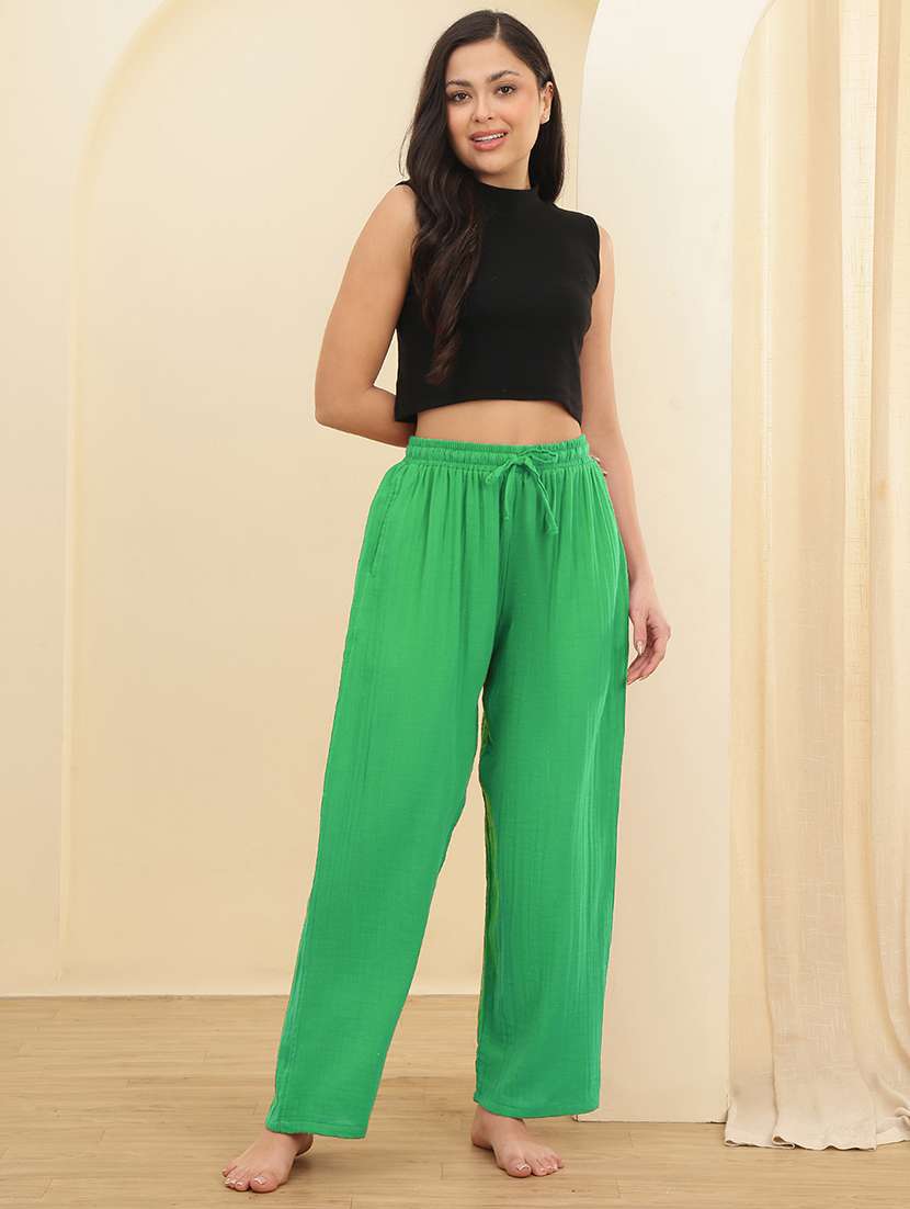 women solid mid rise regular fit pajama - 22580708 -  Standard Image - 5