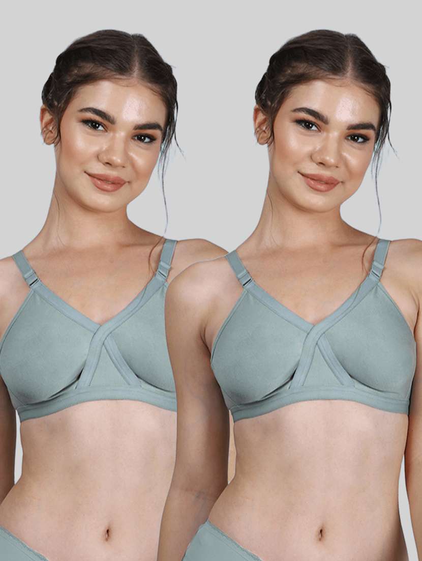 women pack of 2 solid full coverage regular bra