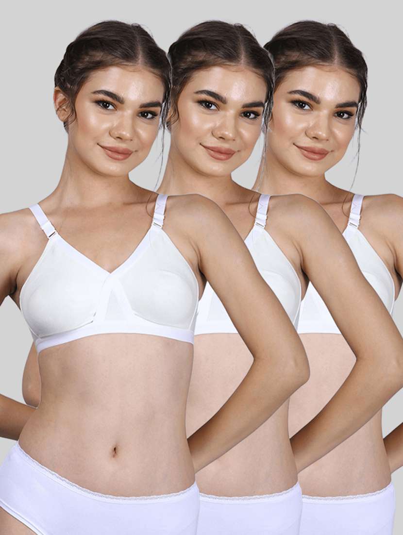 women pack of 3 solid full coverage regular bra