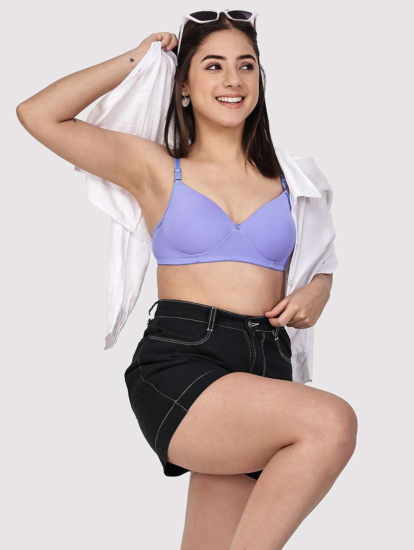 women pack of 2 solid three fourth coverage t-shirt bra - 22580854 -  Standard Image - 3