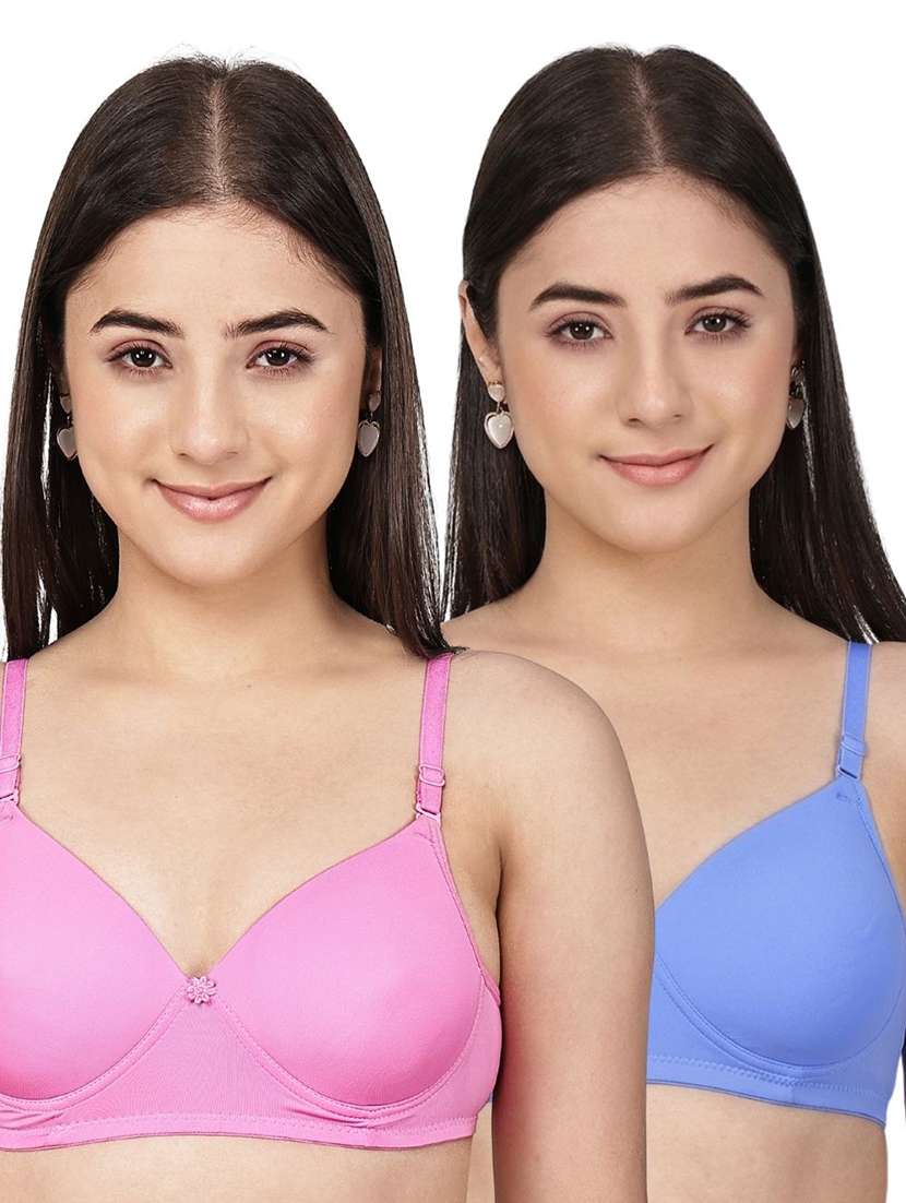 women pack of 2 solid full coverage bra
