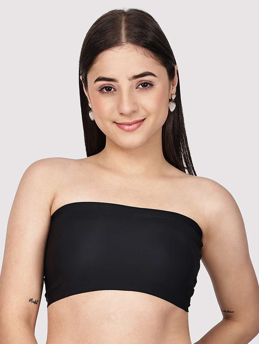 women solid full coverage tube bra