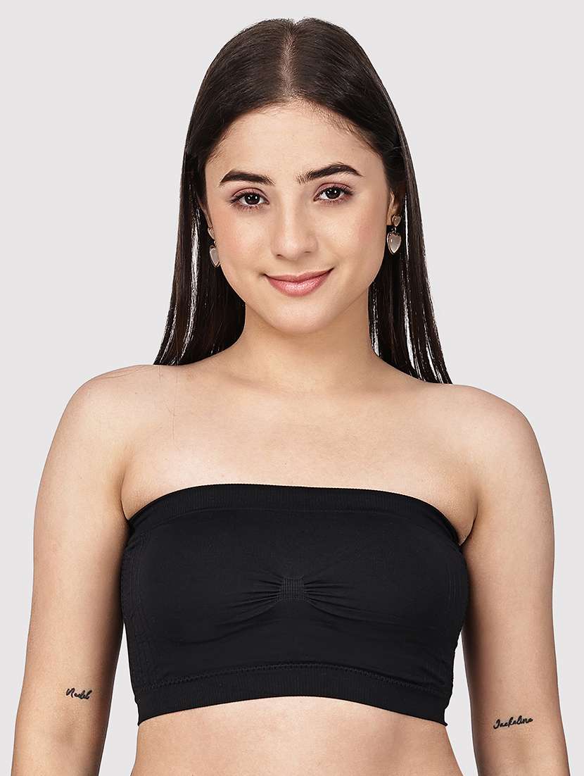 women solid full coverage tube bra