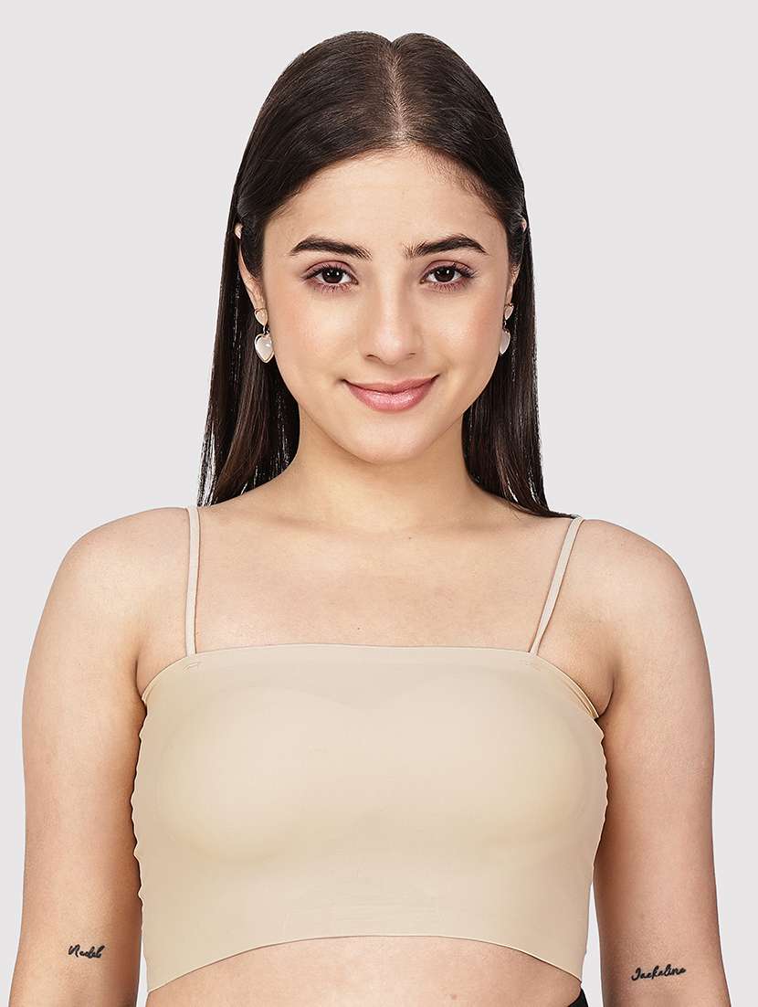 women solid full coverage tube bra