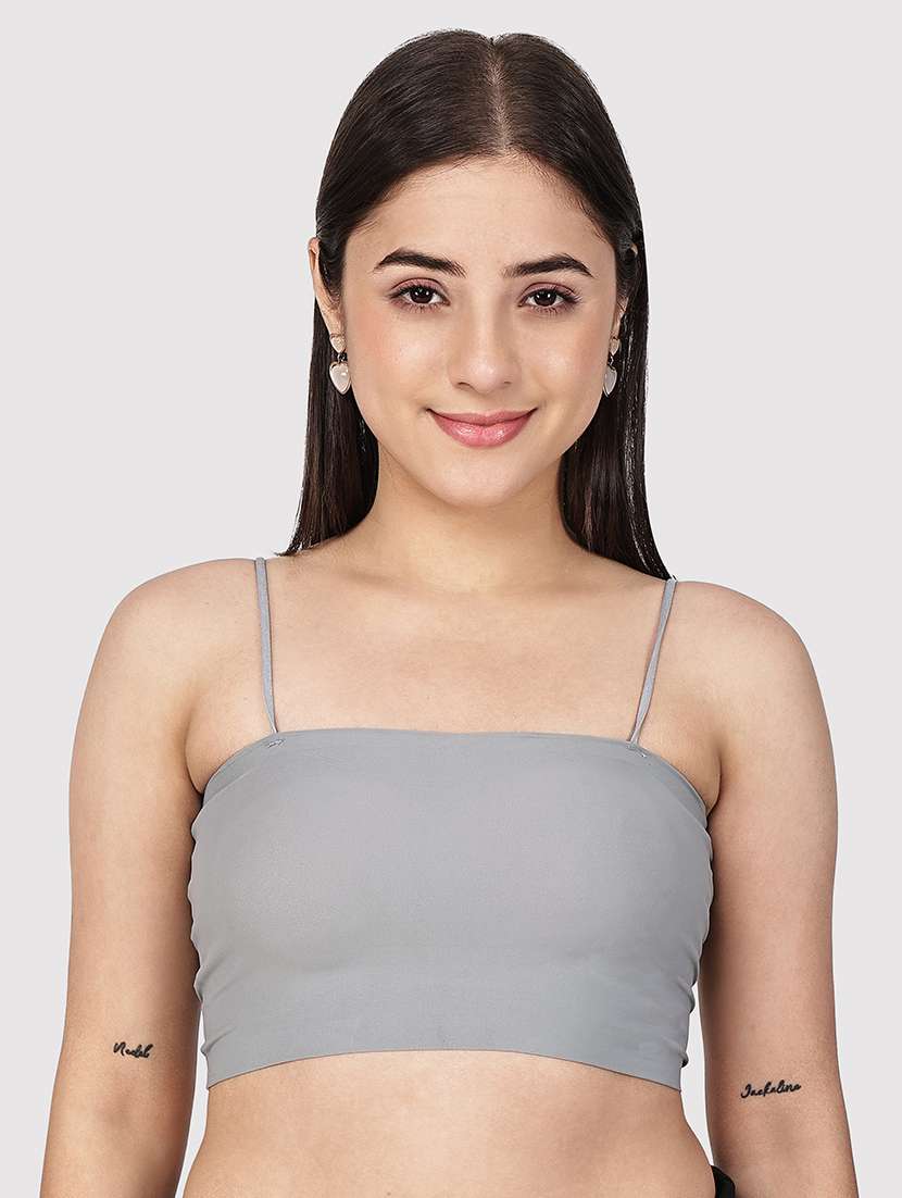 women solid full coverage tube bra