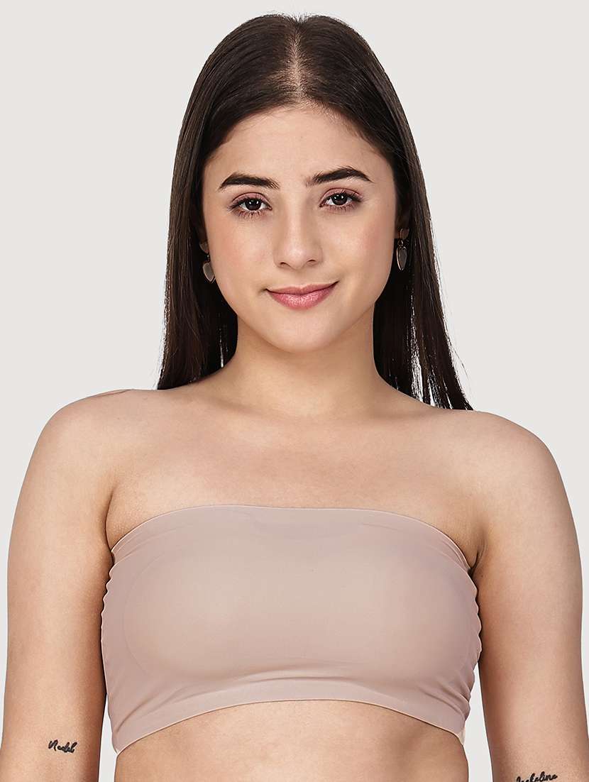 women solid full coverage tube bra