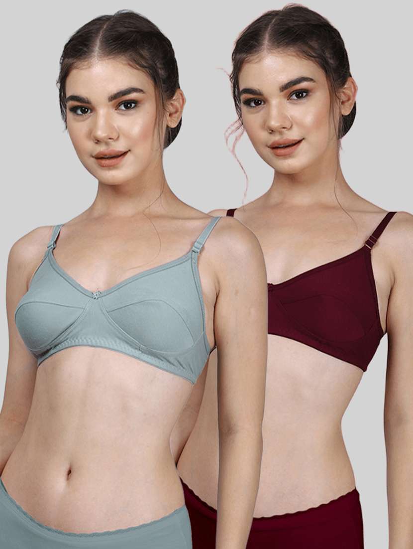 women pack of 2 solid full coverage bra