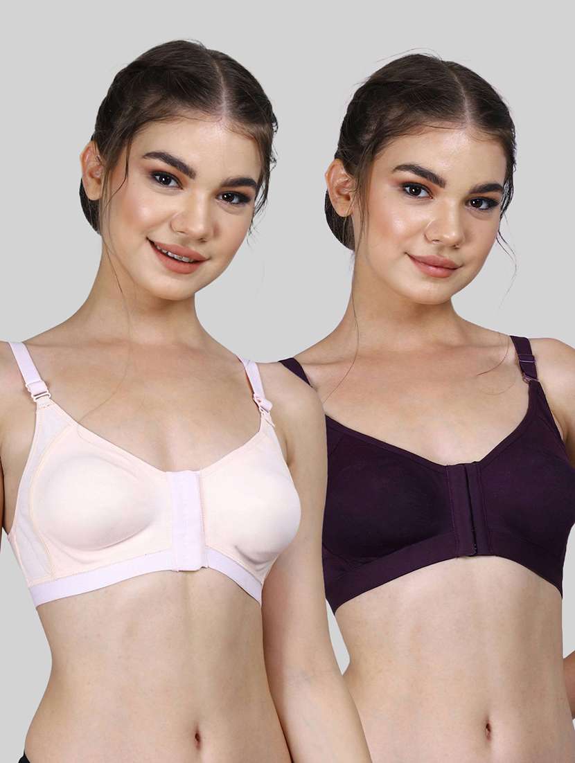 women pack of 2 solid full coverage bra