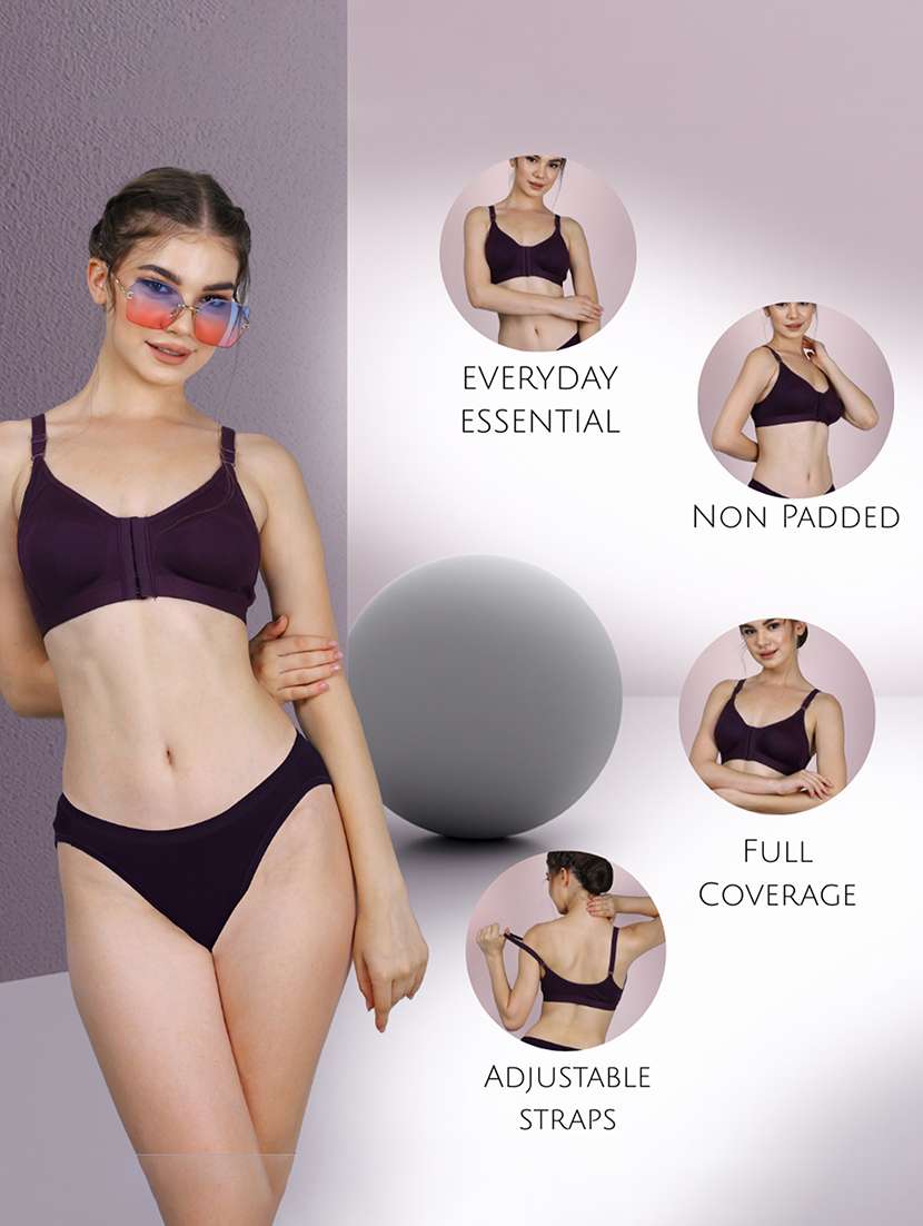 women pack of 2 solid full coverage bra - 22581040 -  Standard Image - 3