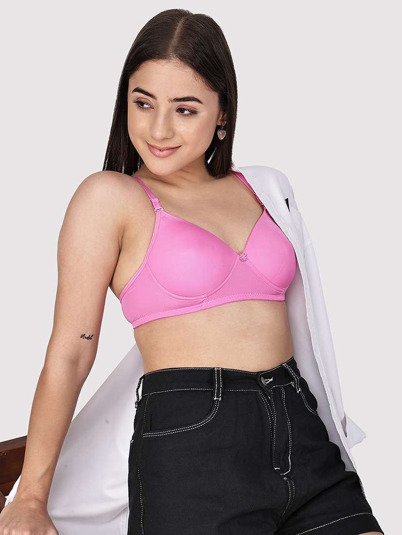 women pack of 3 solid three fourth coverage t-shirt bra - 22581129 -  Standard Image - 3