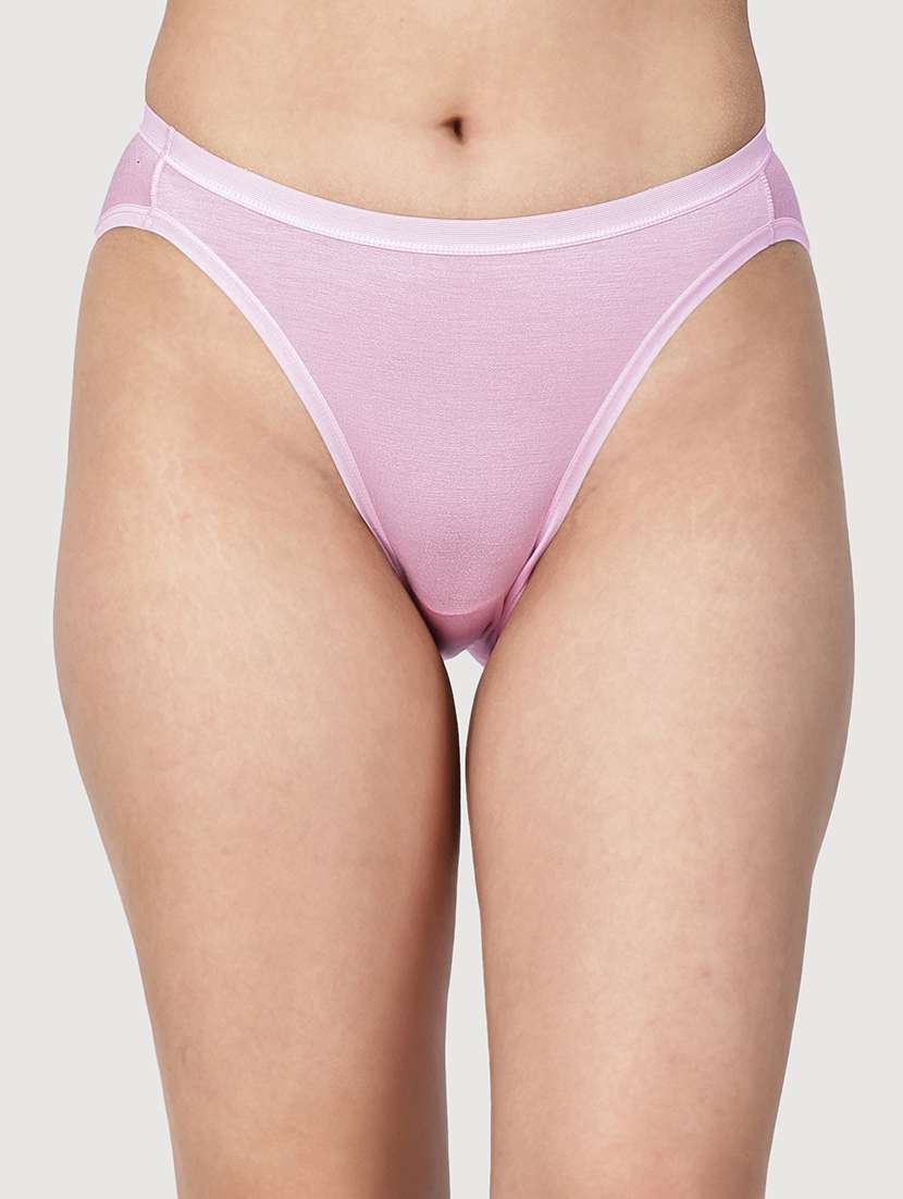 women solid mid rise regular panty