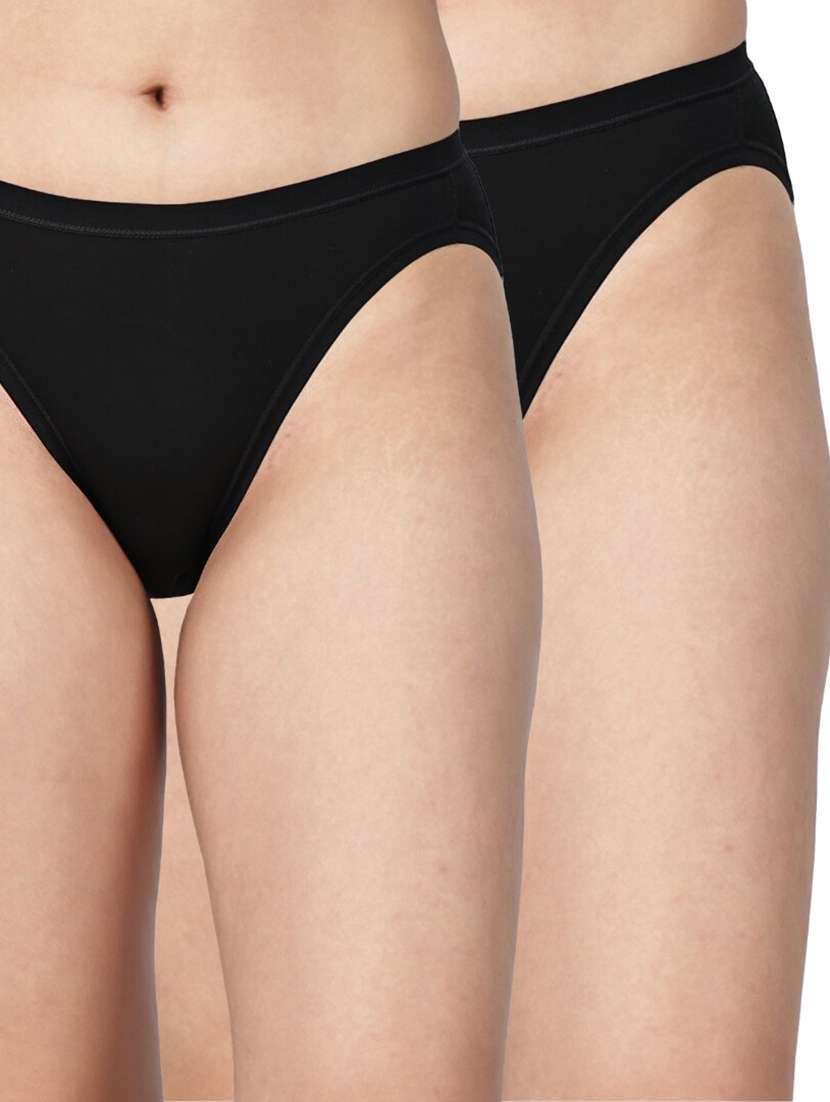 women pack of 2 solid mid rise regular panty