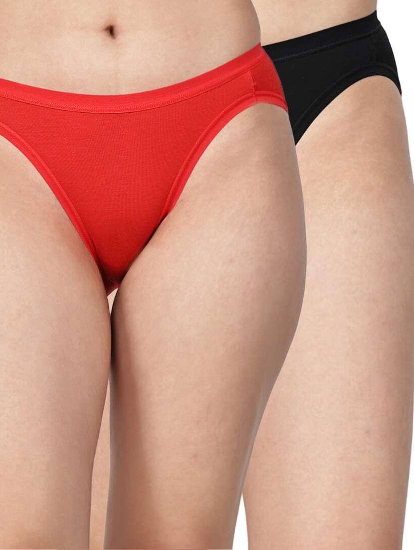 women pack of 2 solid mid rise regular panty