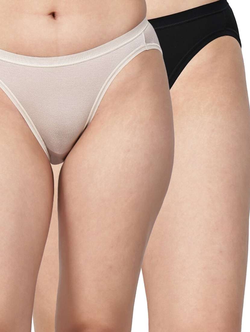 women pack of 2 solid mid rise regular panty