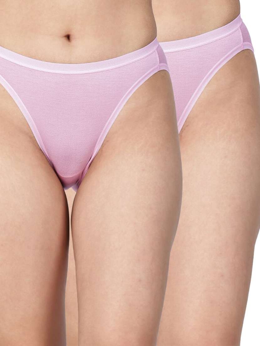 women pack of 2 solid mid rise regular panty