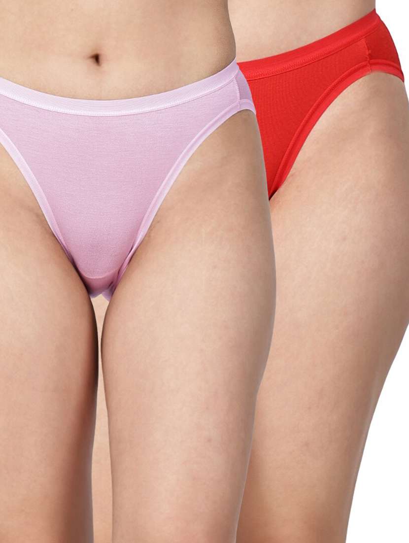 women pack of 2 solid mid rise regular panty