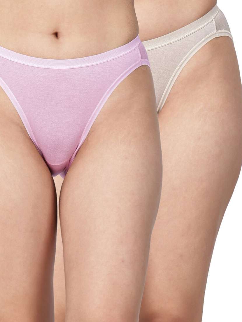 women pack of 2 solid mid rise regular panty