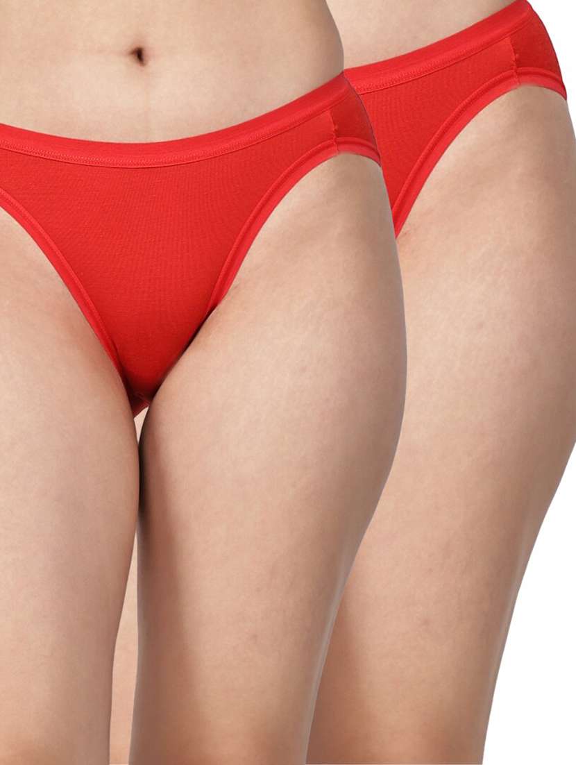 women pack of 2 solid mid rise regular panty