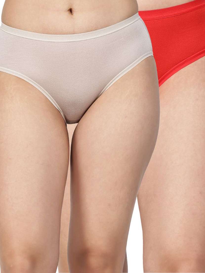 women pack of 2 solid mid rise hipster panty
