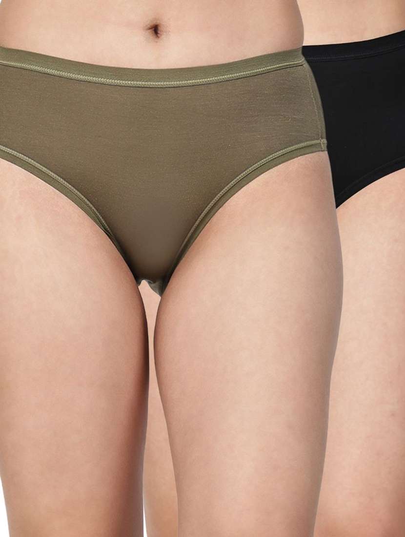 women pack of 2 solid mid rise hipster panty