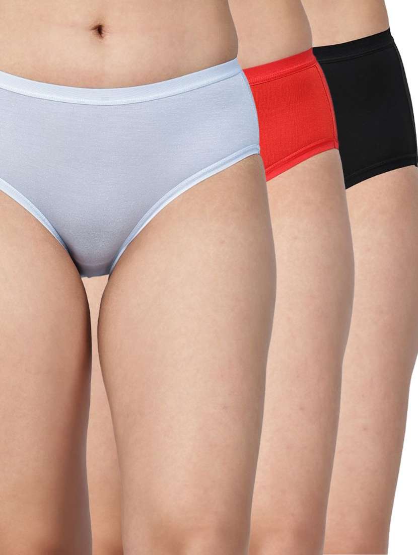 women pack of 3 solid mid rise hipster panty
