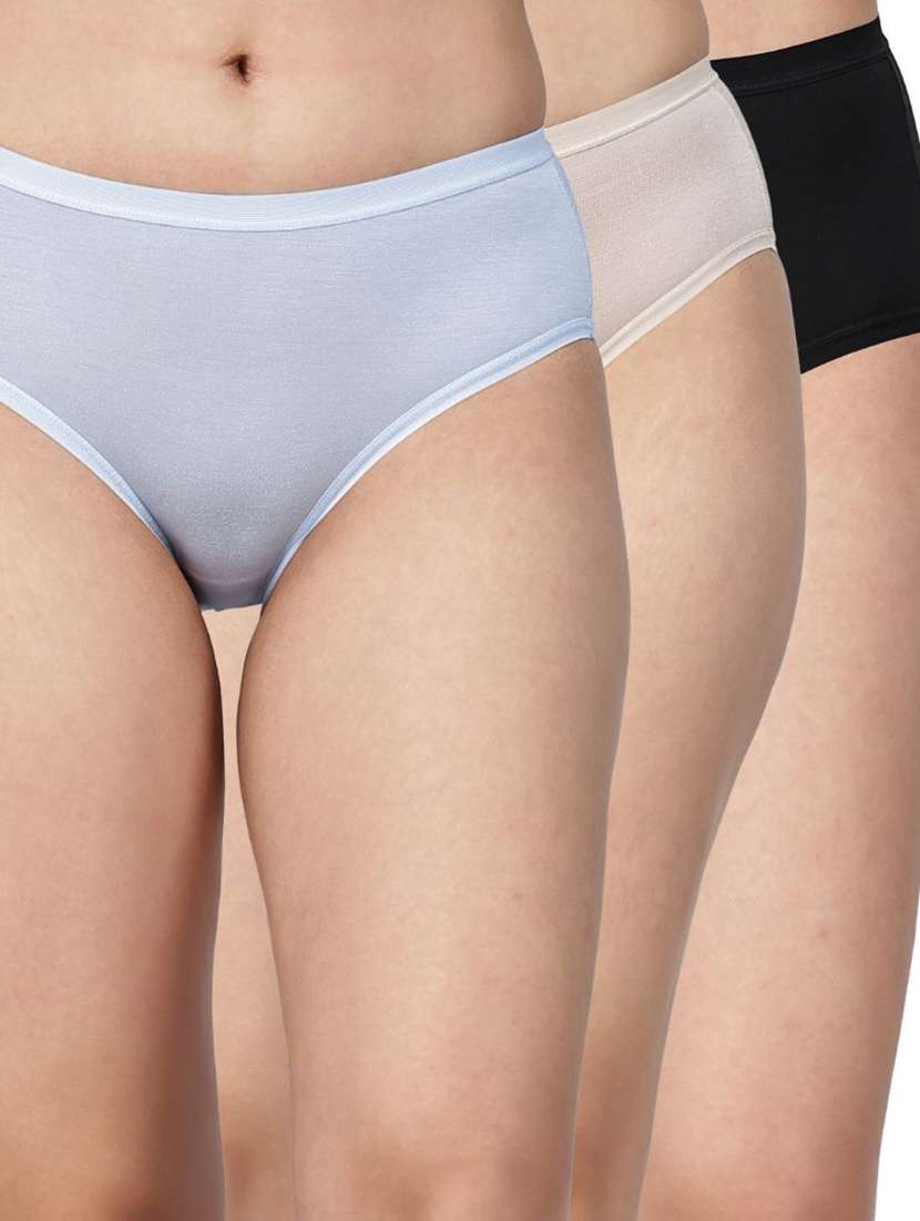 women pack of 3 solid mid rise hipster panty