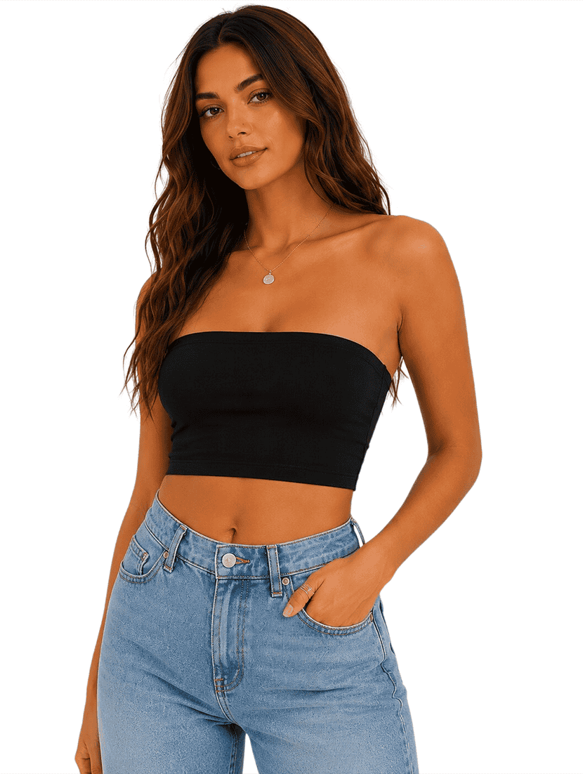 women solid full coverage tube bra