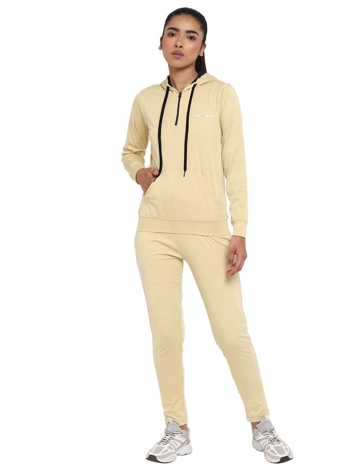 women solid long sleeves active wear set