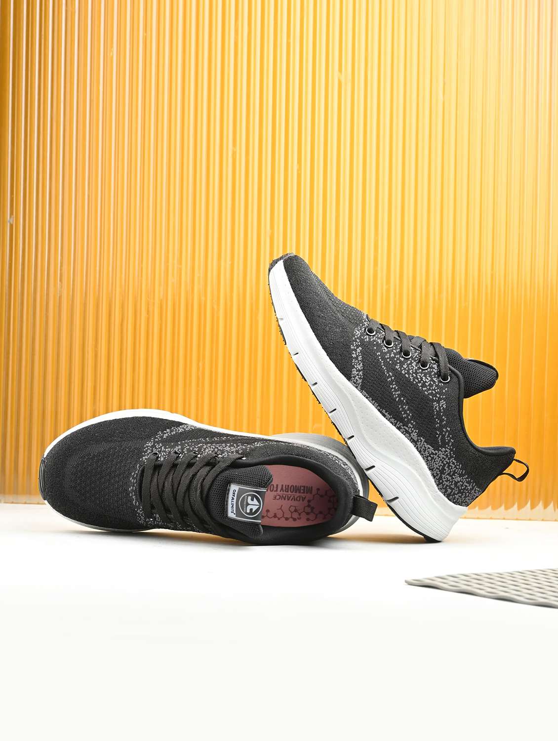 women textured lace up sports shoes
