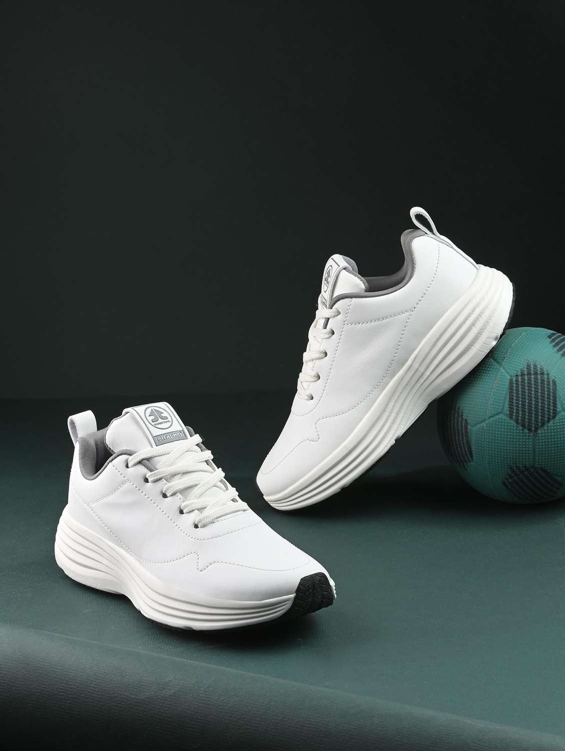 women textured lace up sports shoes