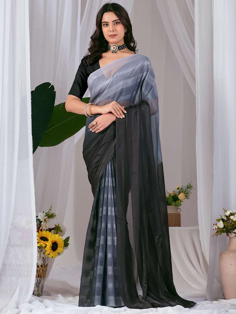 women ombre printed saree with blouse