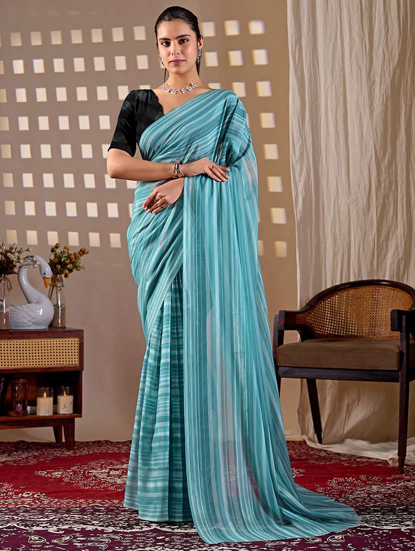 women printed casual wear saree with blouse