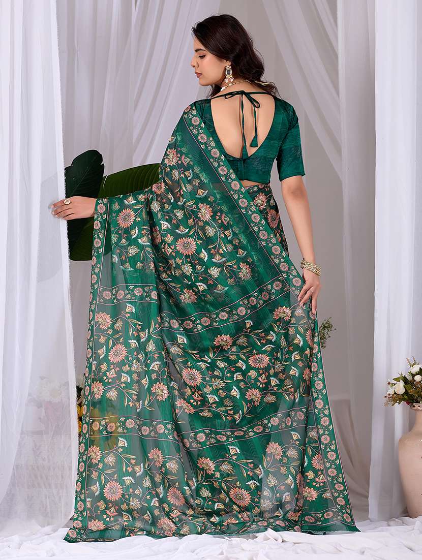 women printed casual wear saree with blouse - 22581438 -  Standard Image - 3