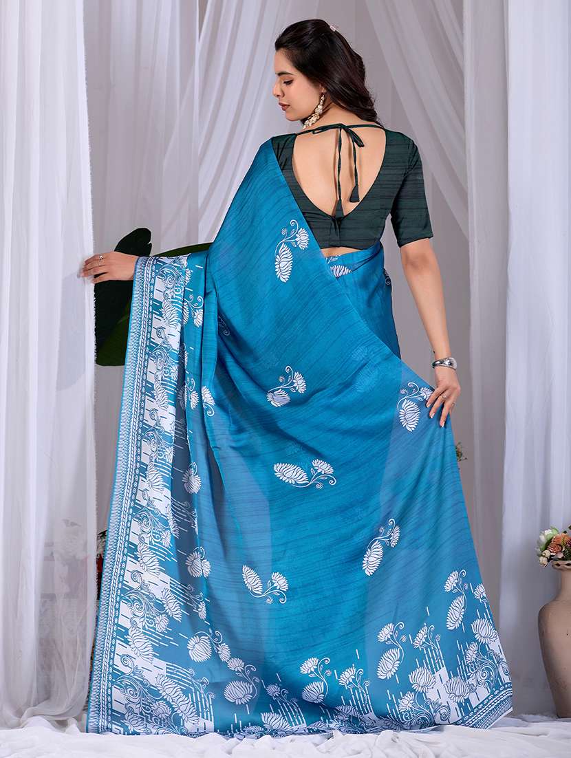 women printed casual wear saree with blouse - 22581451 -  Standard Image - 3