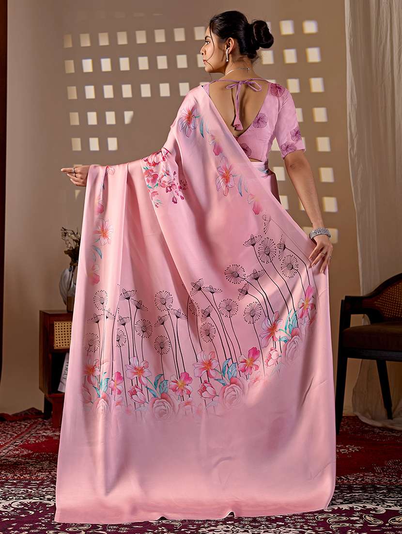 women printed casual wear saree with blouse - 22581458 -  Standard Image - 3