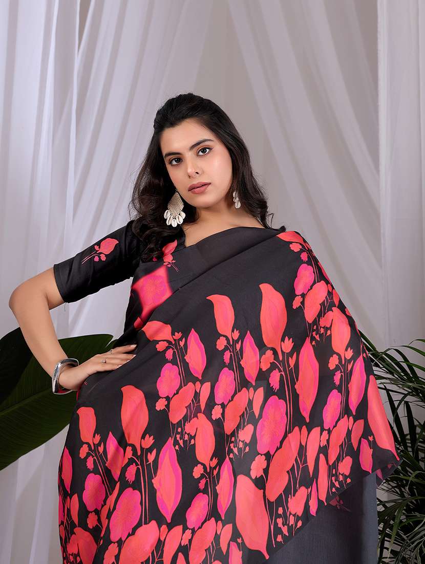 women printed casual wear saree with blouse - 22581471 -  Standard Image - 3
