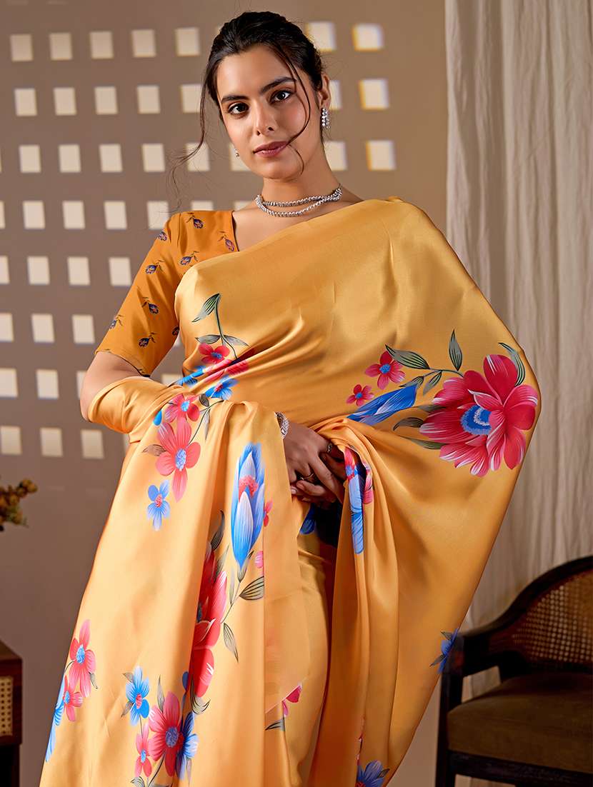 women printed casual wear saree with blouse - 22581472 -  Standard Image - 3