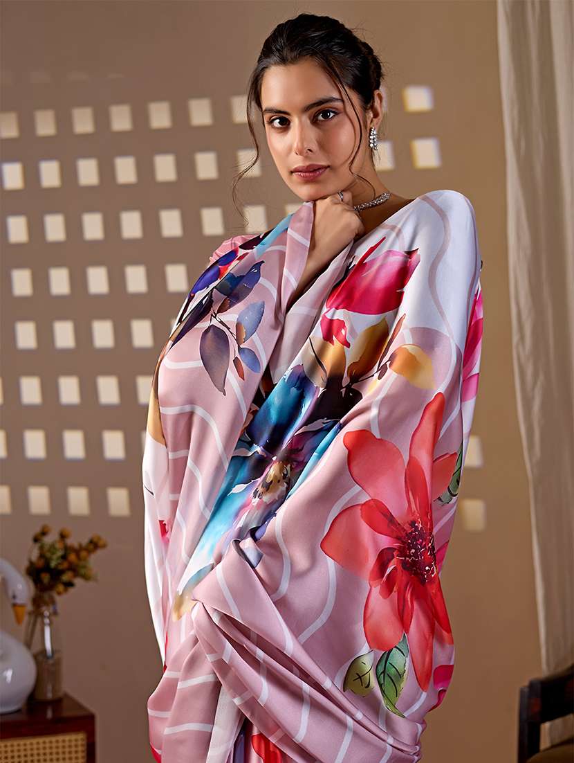 women printed casual wear saree with blouse - 22581476 -  Standard Image - 3